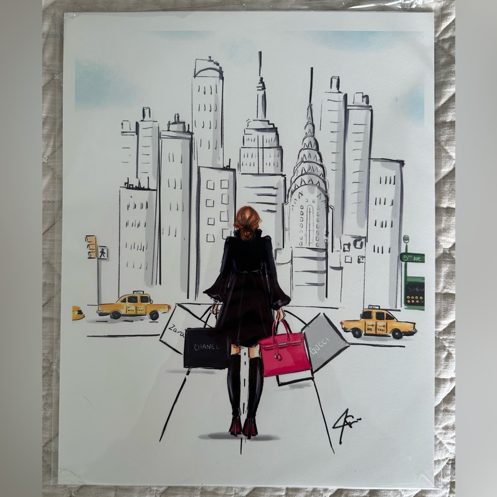 Melsy Fifth Ave Fashion Illustration Print. 11x14.
